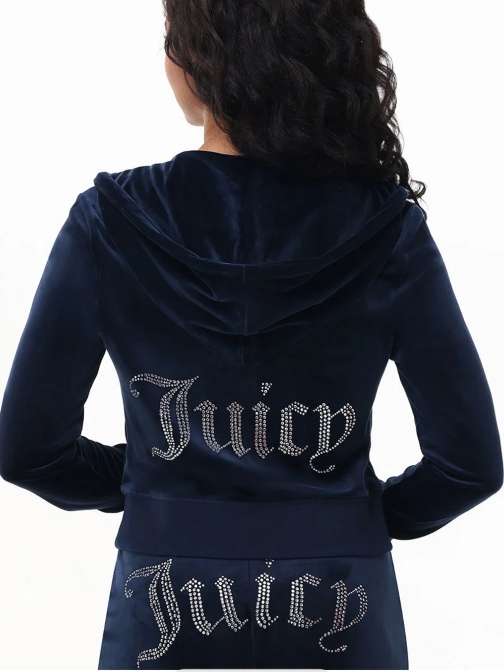 Juicy Couture Navy Velour Zip Hoodie & Skirt Set (3 in 1)